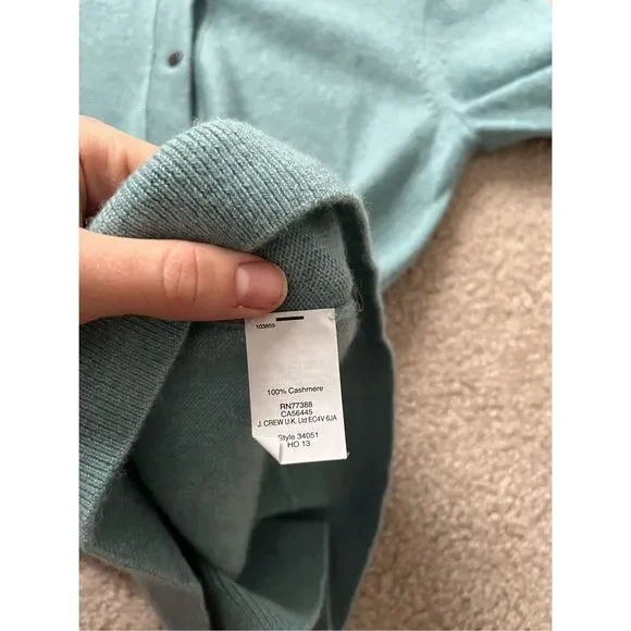 J.Crew Collection Cashmere Getaway Hoodie in Blue Henley Sweater S - Picture 8 of 9